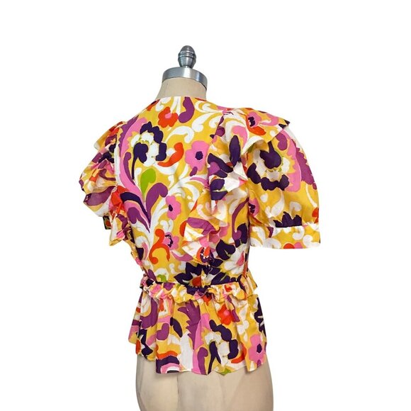 J Crew Collection Ruffle Wrap Ratti Curly Top Small - Picture 3 of 5